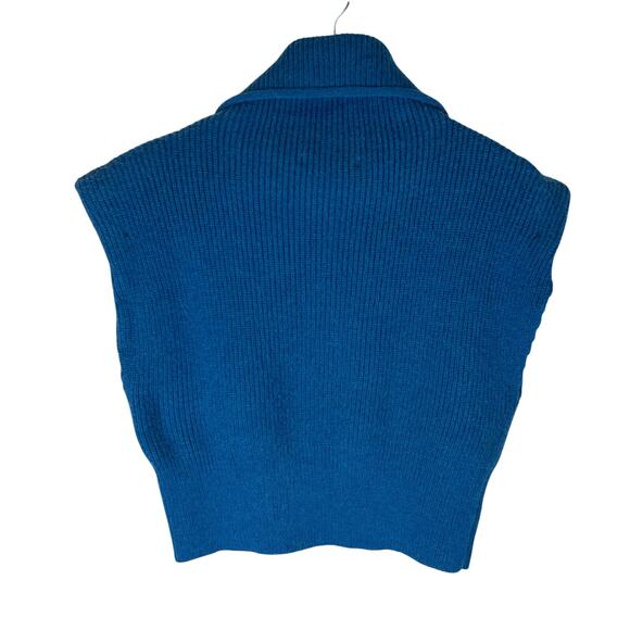 DÉLUC Bellini Sleeveless Knit Turtleneck Sweater Vest – Blue – Size Small - Picture 2 of 6